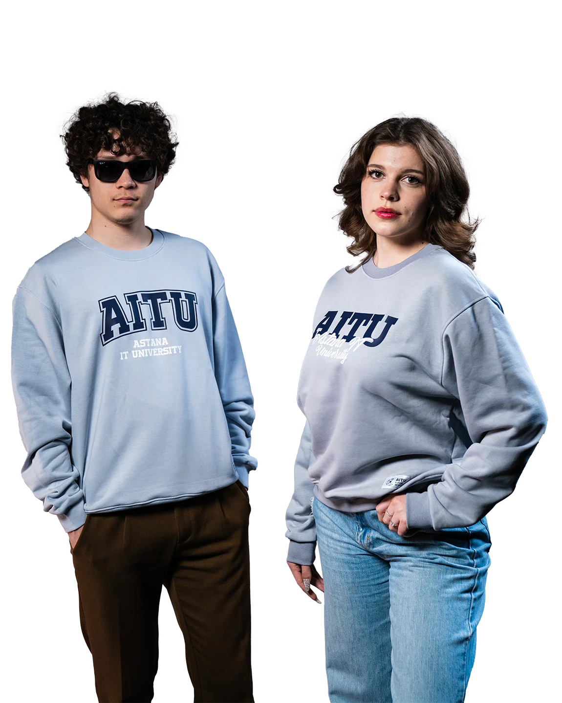 Свитшот серый AITU (курсив)